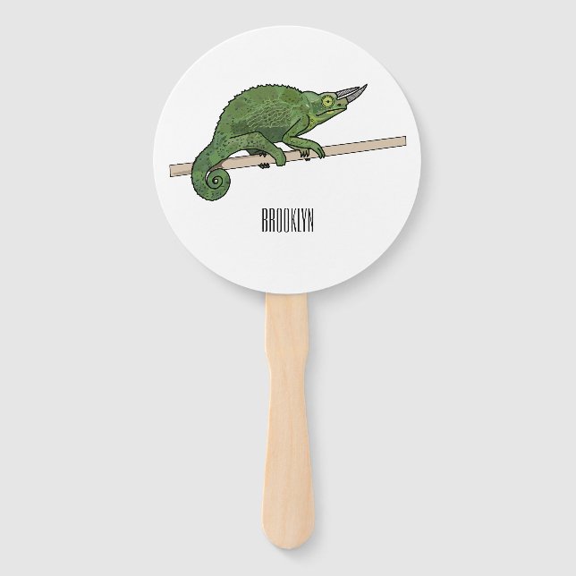 Éventail Illustration du caméléon de Jackson (Devant)