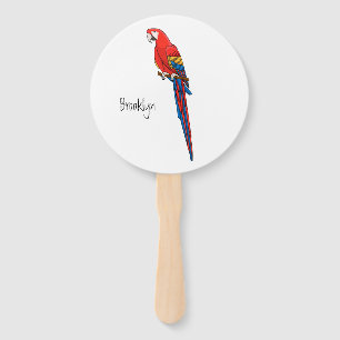 Éventail Illustration du perroquet de macaw Scarlet