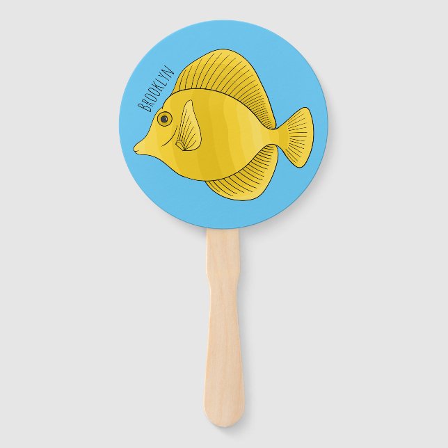 Éventail Illustration du poisson-tang jaune (Devant)
