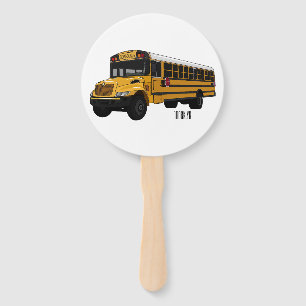 Éventail Illustration d'un autobus scolaire