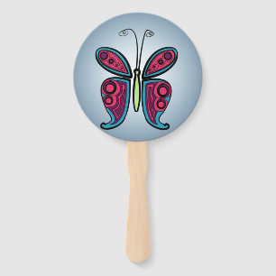 Éventail Illustration Papillon Colorée