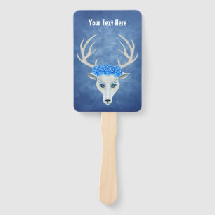 Éventail Imaginaire Blanc Tête de cerf Mystérieux Visage Bl