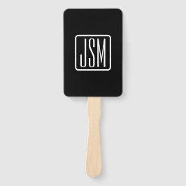Éventail Initiales monogrammes modernes | Noir & Blanc