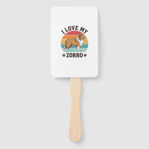 Éventail J'aime mon design vintage Zorro amateur de chien_1