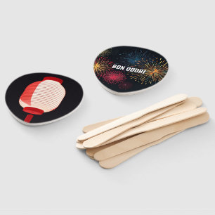 Éventail Japanese Bon Odori Festival Fans Customizable