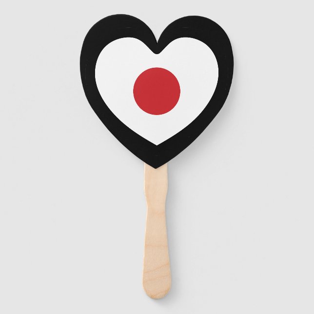 Éventail Japon | Coeur du drapeau japonais (Devant)