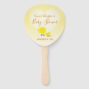 Éventail Jaune de coeur de baby shower de citron et de