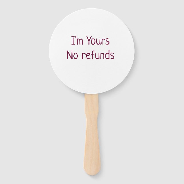 Éventail Je suis à vous aucun remboursement valentine jour  (Devant)