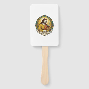 Éventail Jésus vaincu fumant du pain grillé brûlé petit-déj
