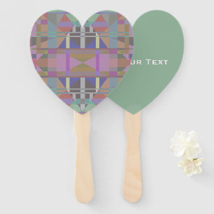 Éventail Jeu géométrique vert violet rose