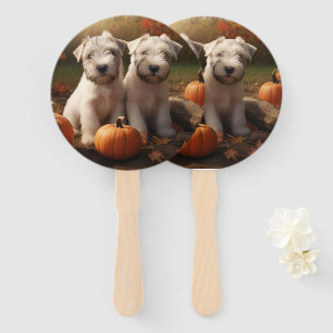 Éventail Jeune Terrier Wheaten Délice d'Automne Citrouille