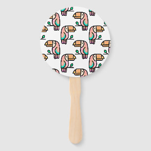 Éventail joli cadeau d'animal oiseau toucan tropical pour l