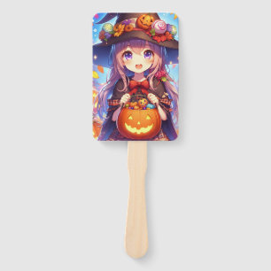 Éventail Jolie Sorcière d'Halloween Anime