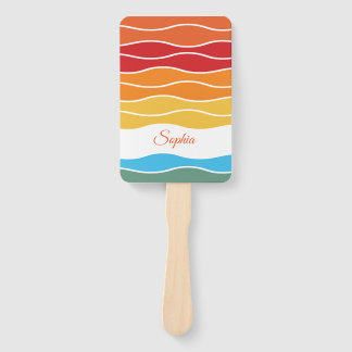Éventail Jouer Retro Rainbow Stripes pour produit personnal