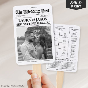Éventail Journal mariage avec chronologie, programmes de ma