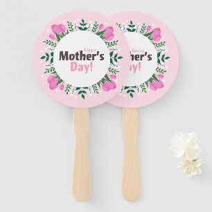 Éventail Joyeuse fête des Mères Tulipes roses