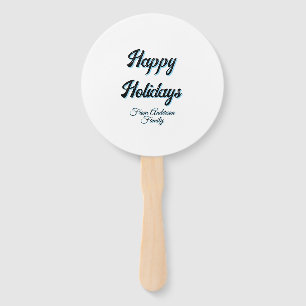 Éventail Joyeuses fêtes nom famille cadeaux rétro bohème él