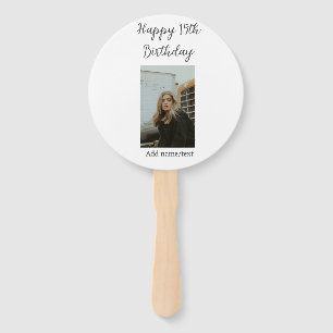 Éventail Joyeux 15ème anniversaire ajouter nom photo texte