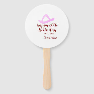 Éventail Joyeux 20e anniversaire fille cowboy rose nom date