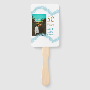 Éventail Joyeux 50e anniversaire nom couple date mariage