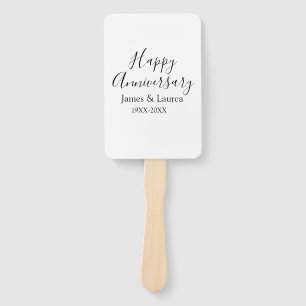 Éventail Joyeux anniversaire mariage nom date année simple 