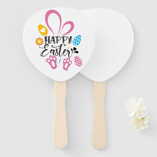 Éventail Joyeux lapin mignon de Pâques avec oeufs de Pâques