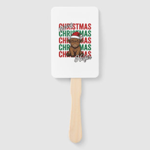 Éventail Joyeux Noël Génisse Vache Chemise de Fête Design_1
