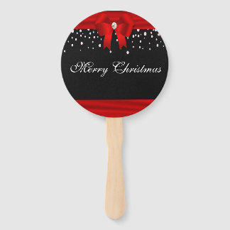 Éventail Joyeux Noël rouge et noir