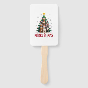 Éventail Joyeux Pitmas Pitbull Chien Pull de Noël Moche Tr