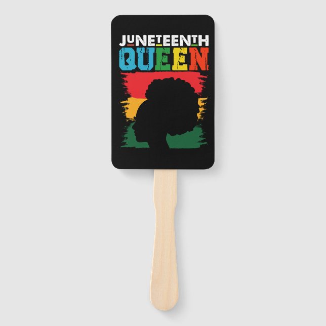 Éventail Junetten Queen Black Afro Melanin Girl (Devant)