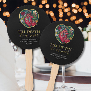 Éventail Jusqu'à ce que la mort nous sépare Goth cœur Hallo