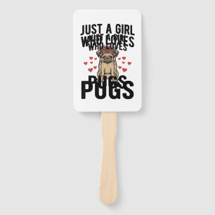 Éventail Juste Une Fille Qui Aime Les Pugs Vintage T-Shirt