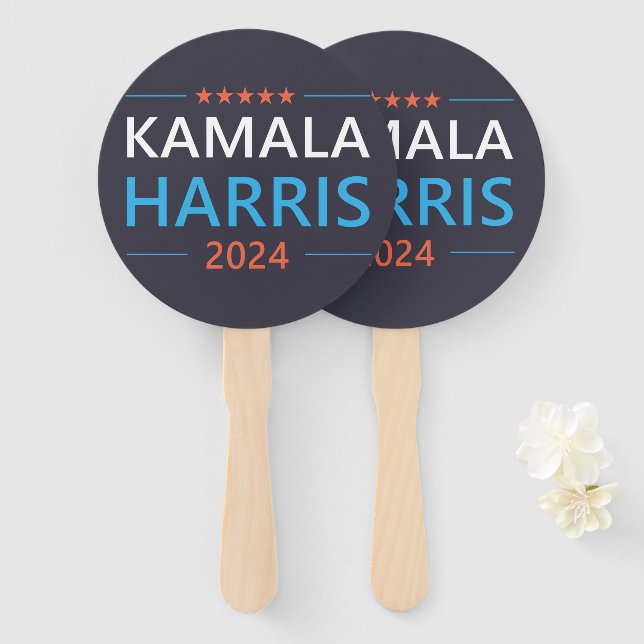 Éventail Kamala Harris 2024 pour le président (Devant et derrière)