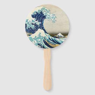 Éventail Katsushika Hokusai - La Grande vague au large de K