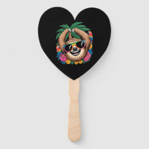 Éventail Kawaii Paresseux Tropical – Vibrations É estivales