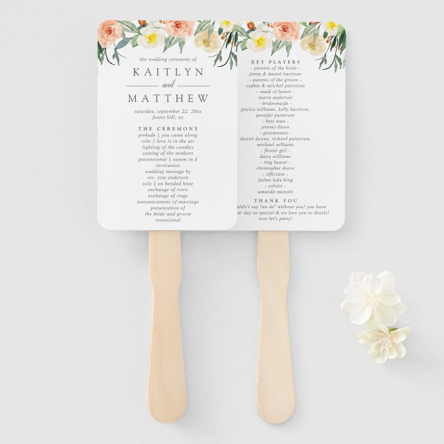 Éventail La collection de Mariages Spring Blossoms (Devant et derrière)