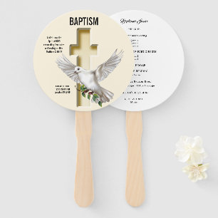 Éventail La colombe de la paix Ordre du service Baptismal