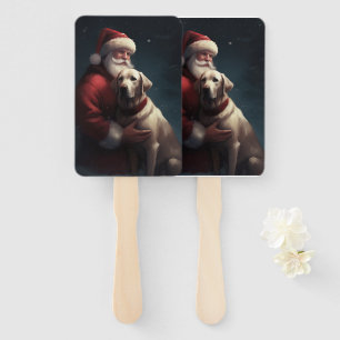 Éventail Labrador avec le Père Noël Festif Noël