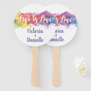 Éventail L'amour est l'amour aquarelle Mariage Fans main