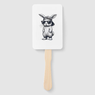 Éventail Lapin visage avec lunettes de soleil casquette jou