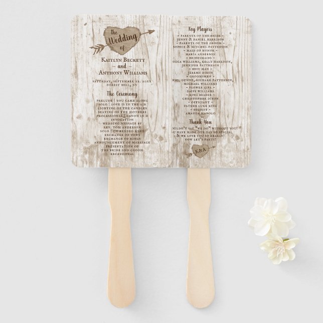 Éventail Le programme de collection de Mariages d'arbre car (Devant et derrière)