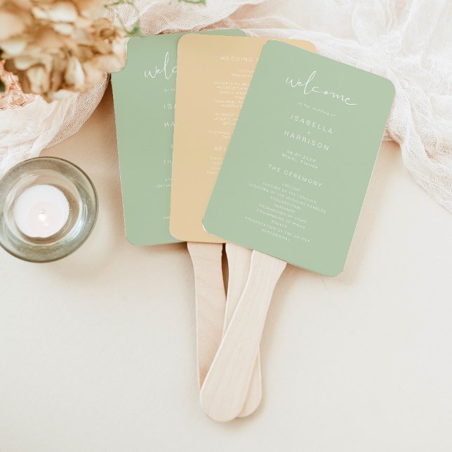Éventail LEAH Vibrant Pastel Programme de mariage Ventilate (Créateur téléchargé)