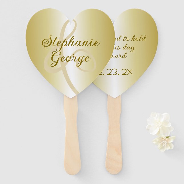 Éventail Les fans de Mariage d'or ont et tiennent dit (Devant et derrière)