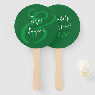 Éventail Les fans mariages ont et tiennent dit vert