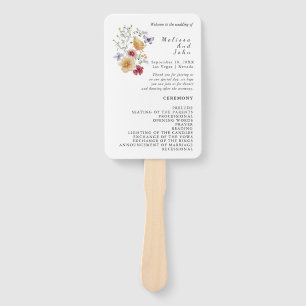 Éventail Love In Bloom Programme de mariage Fleur sauvage V