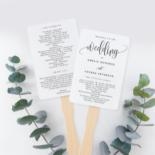Éventail Lovely Calligraphy EDITABLE COULEUR Wedding Progra