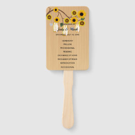Éventail Lumière Rustique Jaune Floral Mason jarres Mariage
