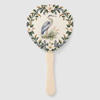 Éventail Magnolia du Sud Héron Navy Prépa