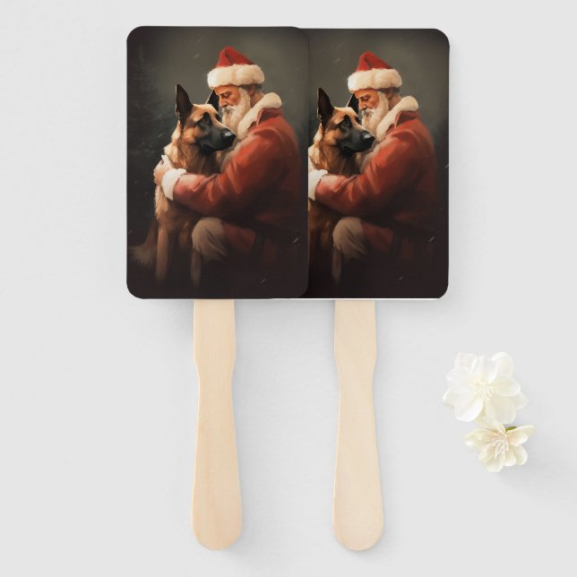 Éventail Malinoi Belge Avec Noël Festif Du Père Noël (Devant et derrière)