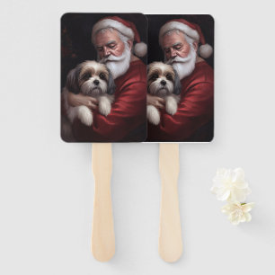 Éventail Malti Tzu avec le Père Noël Noël Festif